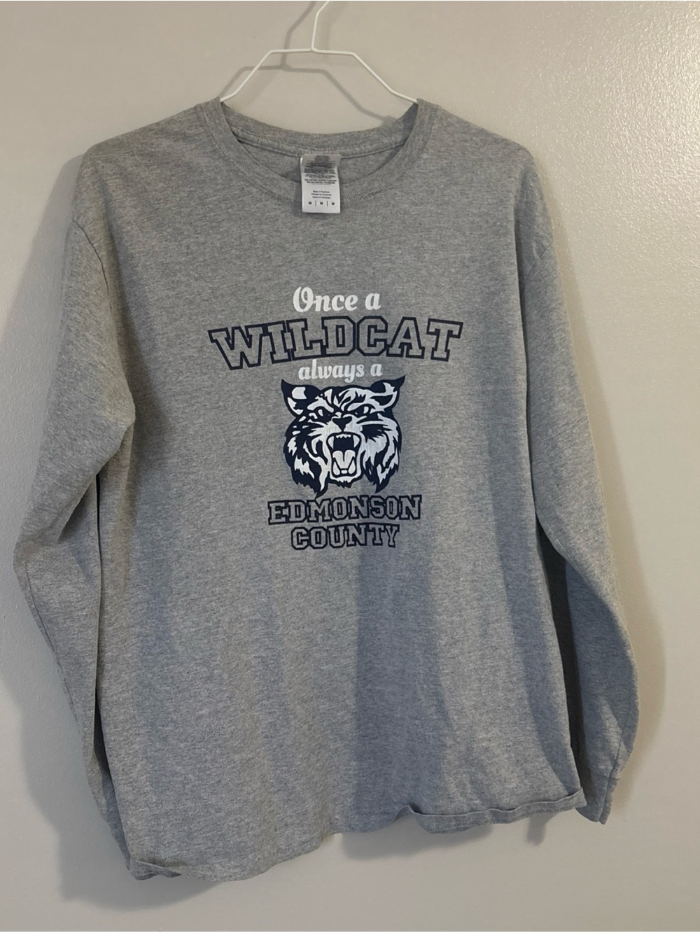 Gildan Gray "Once a Wildcat" Edmonson County Sweatshirt